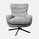 Boucl� Fabric Swivel Armchair Chablis Gray