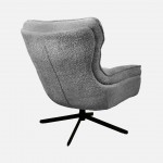 Boucl� Fabric Swivel Armchair Chablis Gray
