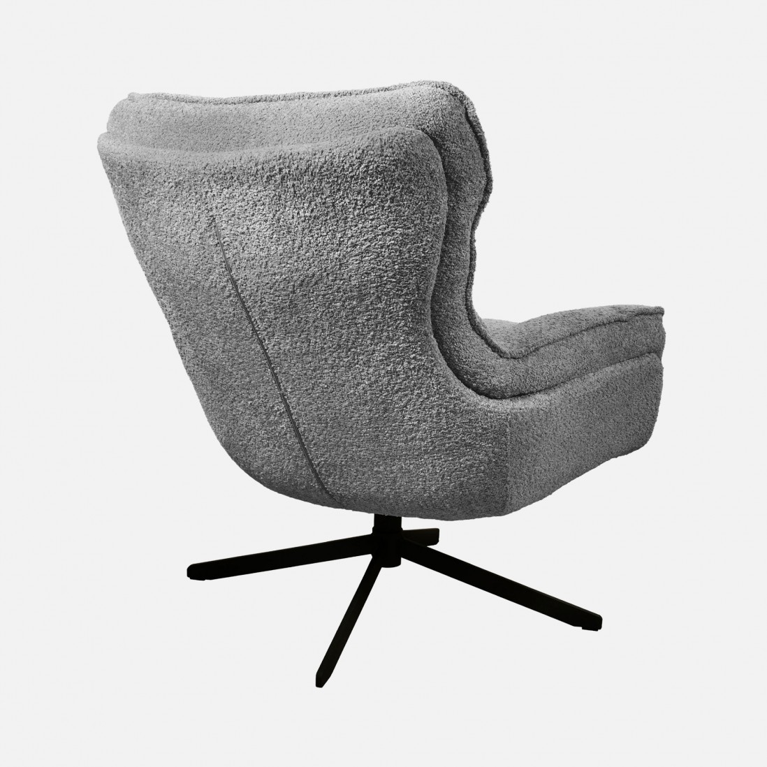 Boucl� Fabric Swivel Armchair Chablis Gray