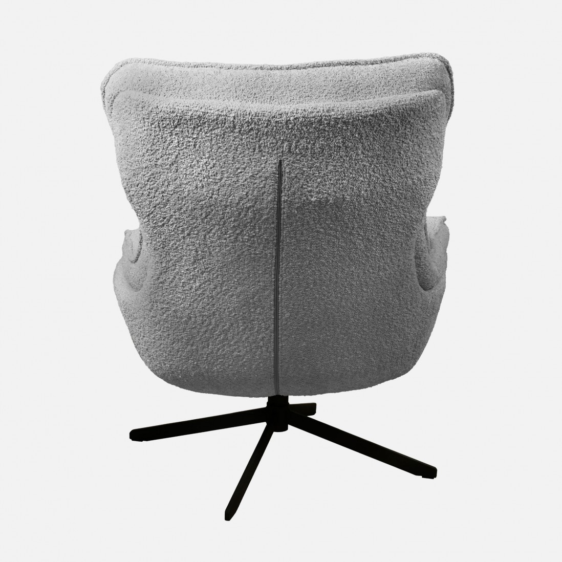 Boucl� Fabric Swivel Armchair Chablis Gray