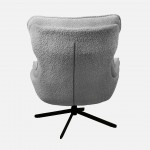 Boucl� Fabric Swivel Armchair Chablis Gray