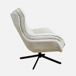 Boucl� Fabric Swivel Armchair Chablis Cream Beige