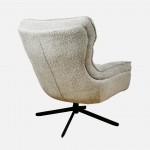 Boucl� Fabric Swivel Armchair Chablis Cream Beige