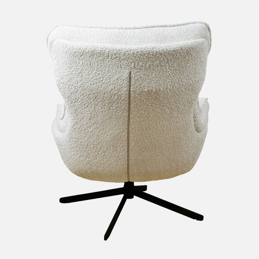 Boucl� Fabric Swivel Armchair Chablis Cream Beige