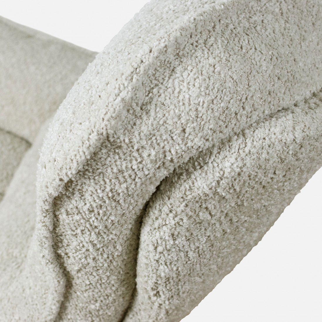 Boucl� Fabric Swivel Armchair Chablis Cream Beige
