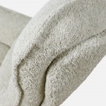 Boucl� Fabric Swivel Armchair Chablis Cream Beige