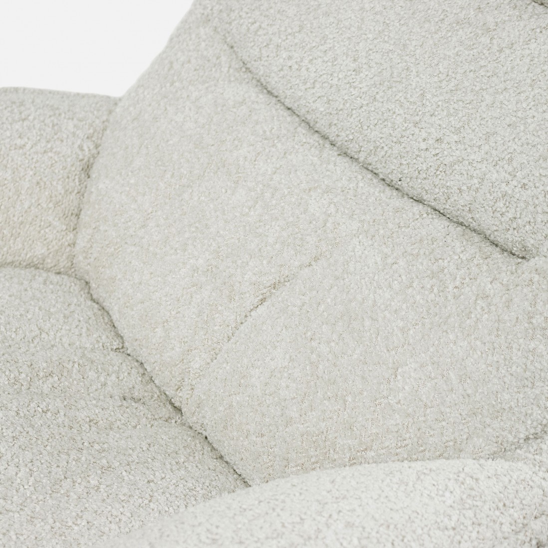 Boucl� Fabric Swivel Armchair Chablis Cream Beige