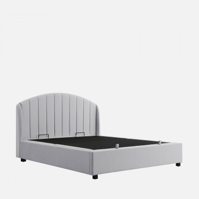 Double Bed with Storage and Ottoman Base 160x200 cm Aragon Grey