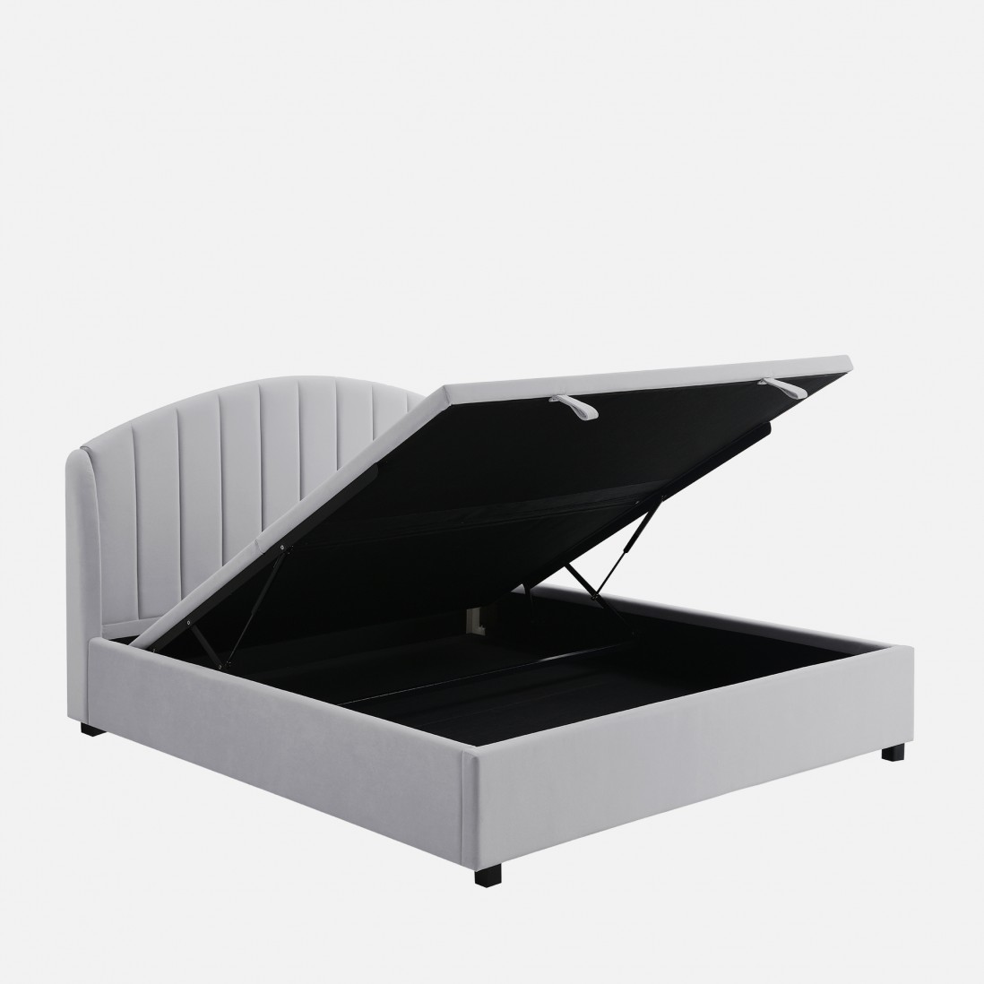Cama de Casal com Arruma��o e Estrado Elevat�rio 160x200cm Aragon Cinza