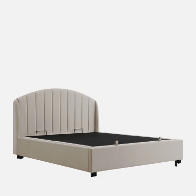 Double Bed with Storage and Lifting Platform 160x200cm Aragon Beige