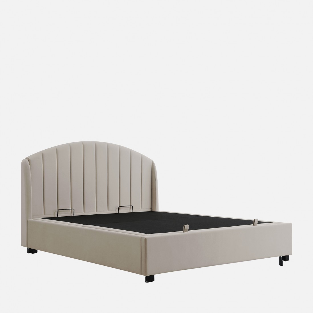 Double Bed with Storage and Lifting Platform 160x200cm Aragon Beige