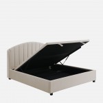 Double Bed with Storage and Lifting Platform 160x200cm Aragon Beige
