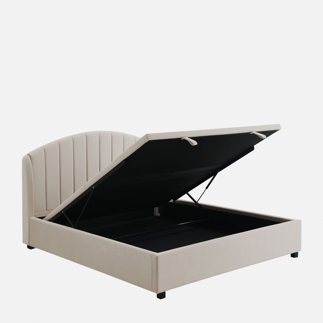 Double Bed with Storage and Lifting Platform 160x200cm Aragon Beige