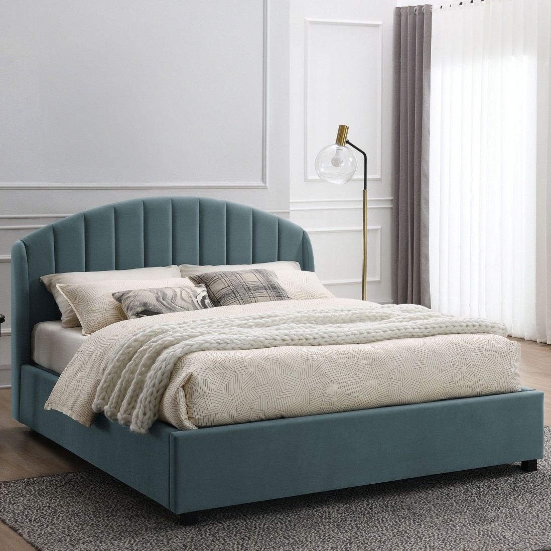 Double Bed with Storage and Lifting Platform160x200cm Aragon Verde