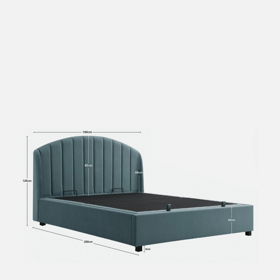 Double Bed with Storage and Lifting Platform160x200cm Aragon Verde