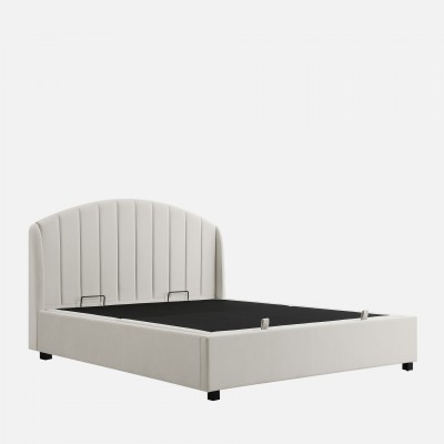 Double Bed with Storage and Lifting Platform 160x200cm Aragon Crema