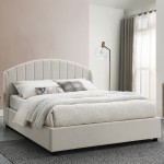 Double Bed with Storage and Lifting Platform 160x200cm Aragon Crema