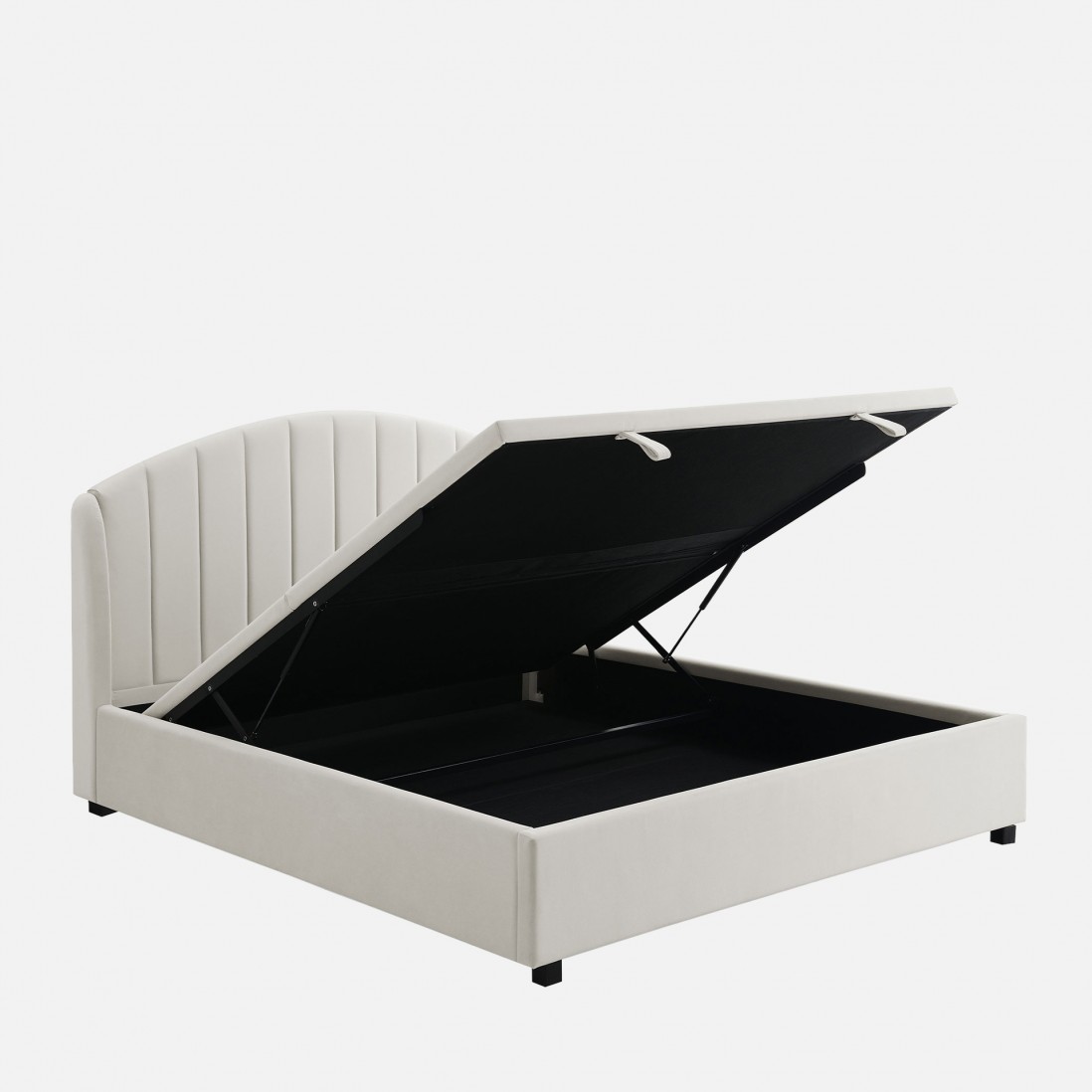 Double Bed with Storage and Lifting Platform 160x200cm Aragon Crema