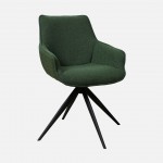 Dijon chair green fabric swivel and black metal legs