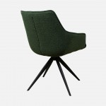 Dijon chair green fabric swivel and black metal legs