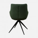 Dijon chair green fabric swivel and black metal legs