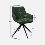 Dijon chair green fabric swivel and black metal legs