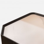 Wood and Stone Bedside Table with 2 Drawers Muralis Brown