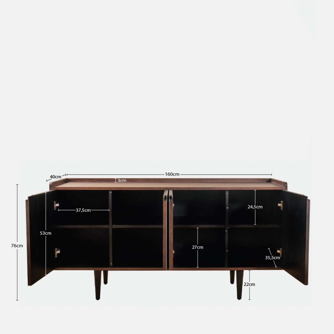 4-Door Wooden Sideboard Cygnus Beige