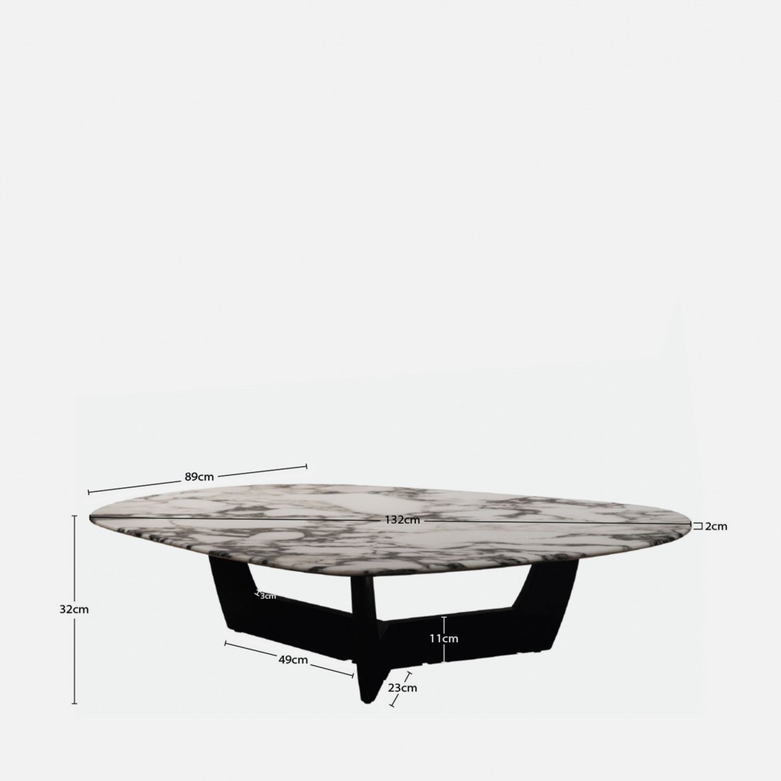 Wood and Stone Coffee Table Hydra White