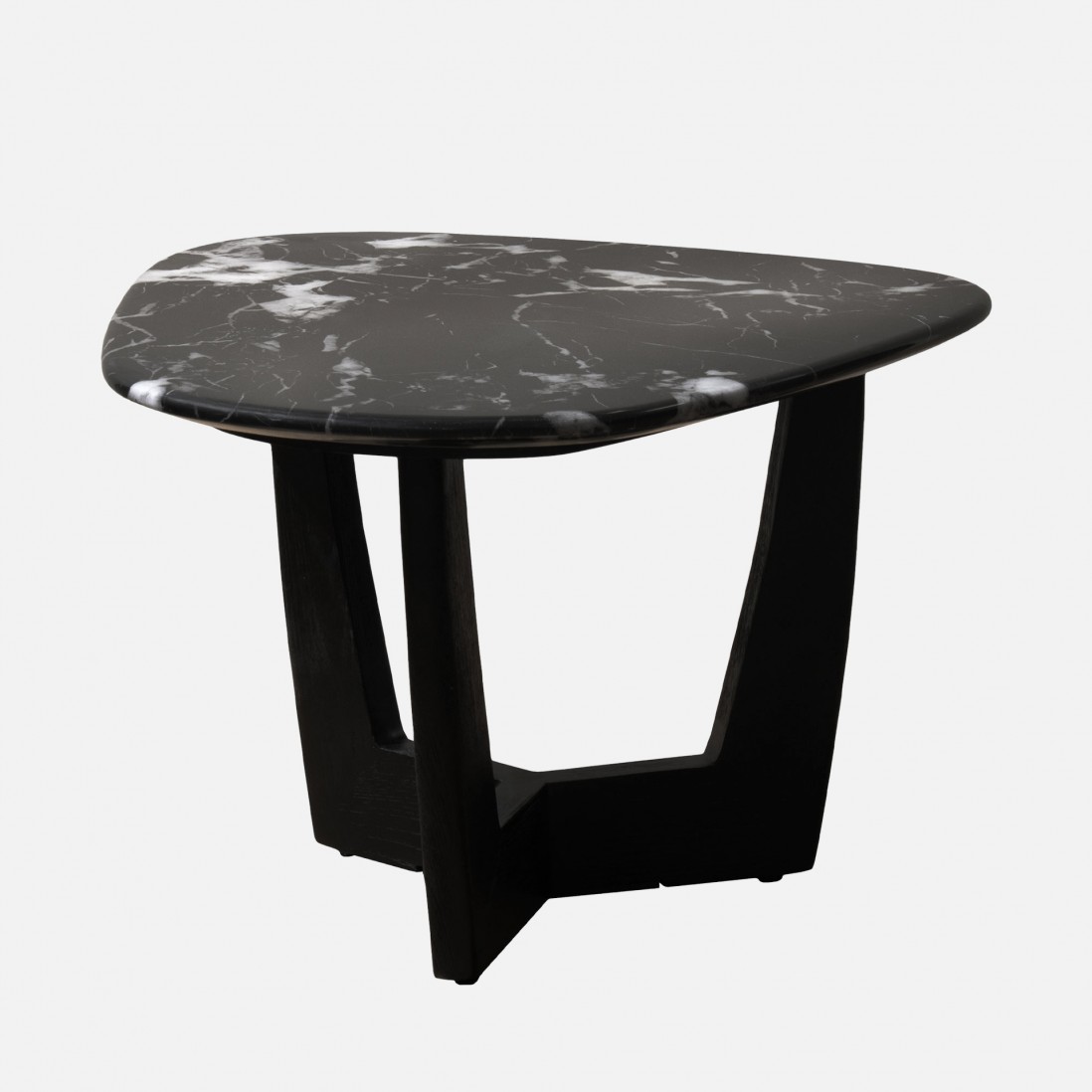 Wood and Stone Coffee Table Hydra Black