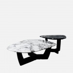 Wood and Stone Coffee Table Hydra Black