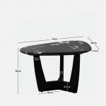 Wood and Stone Coffee Table Hydra Black