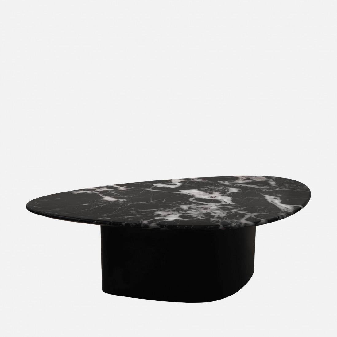 Metal and Stone Coffee Table Lepus Black