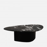 Metal and Stone Coffee Table Lepus Black