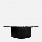 Metal and Stone Coffee Table Lepus Black