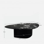 Metal and Stone Coffee Table Lepus Black