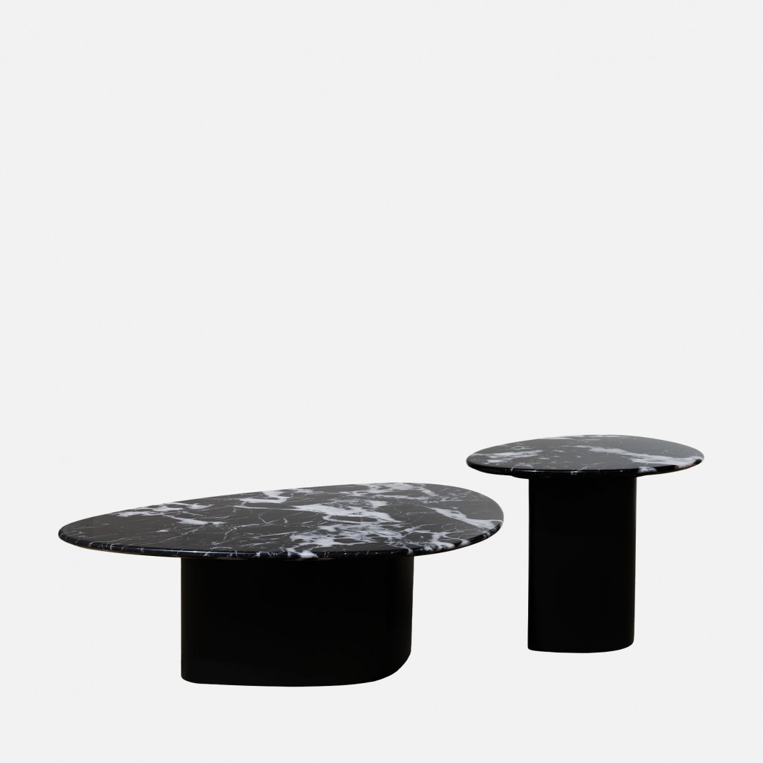 Metal and Stone Coffee Table Lepus Black