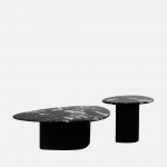 Metal and Stone Coffee Table Lepus Black