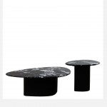 Wood and Stone Coffee Table Lepus Black