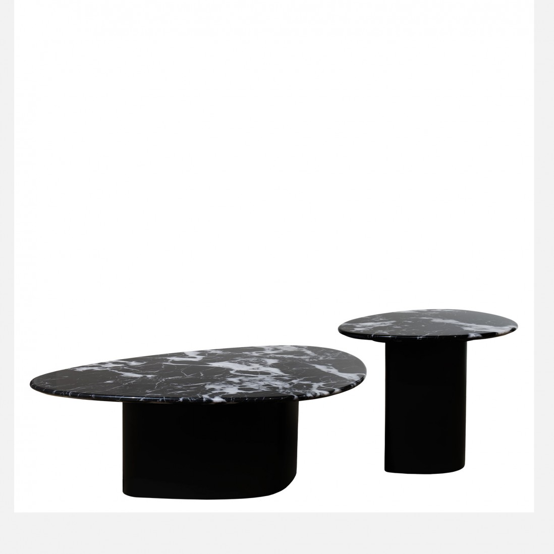 Wood and Stone Coffee Table Lepus Black