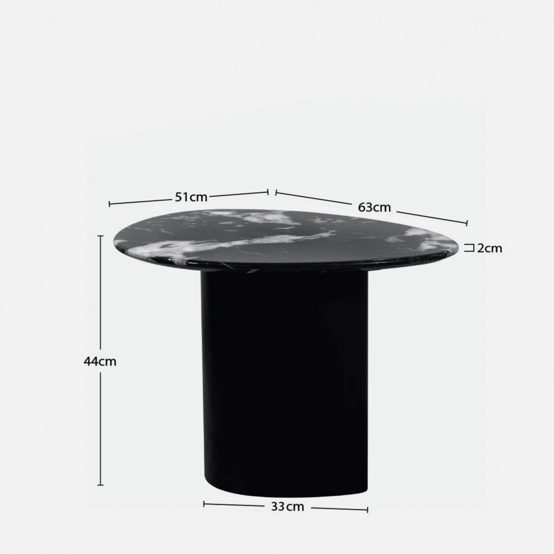 Wood and Stone Coffee Table Lepus Black