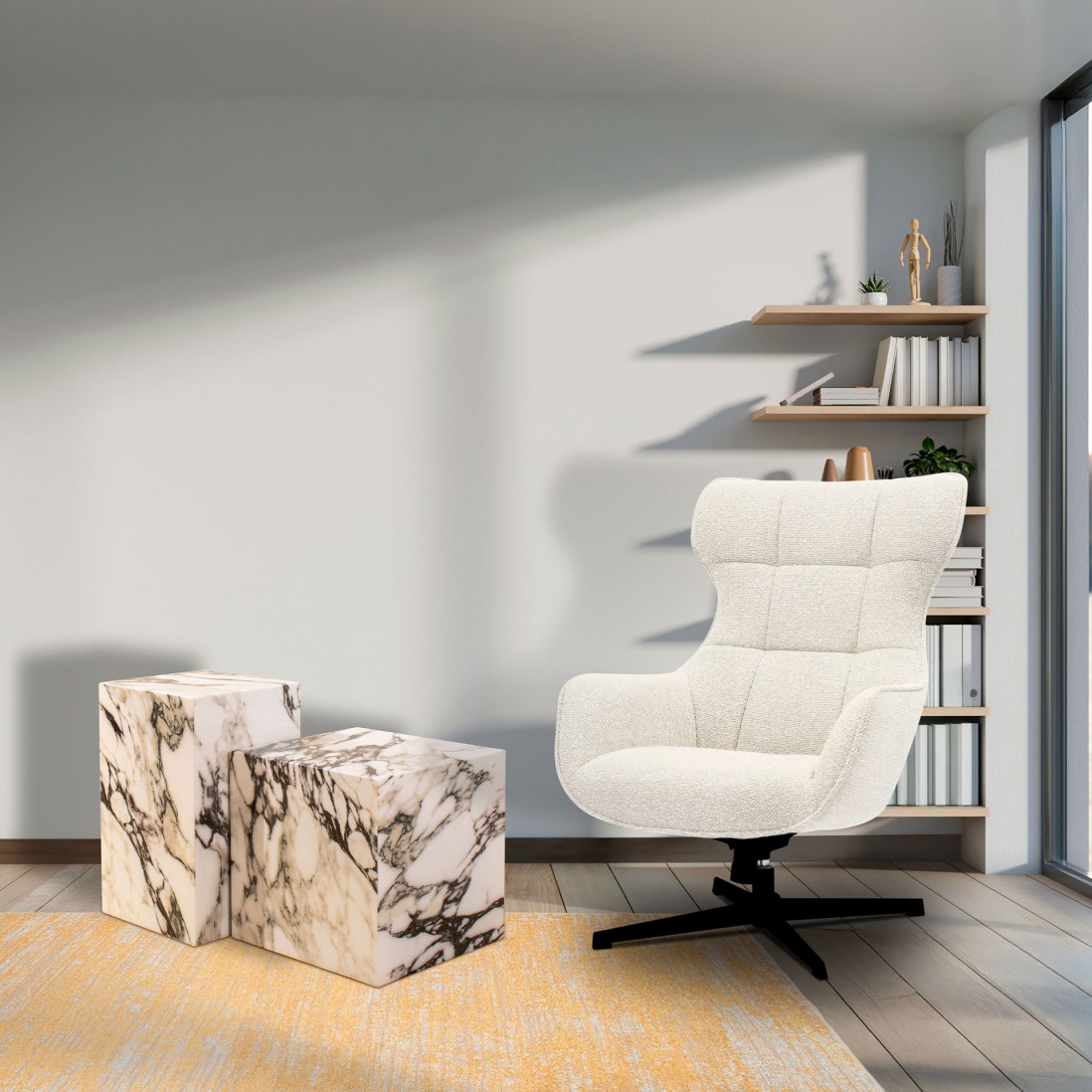 Stone Coffee Table Cubo White