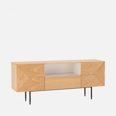 2-Door Sideboard with Oak Drawer Scutum Brown 2-Door Sideboard with Oak Drawer Scutum Brown