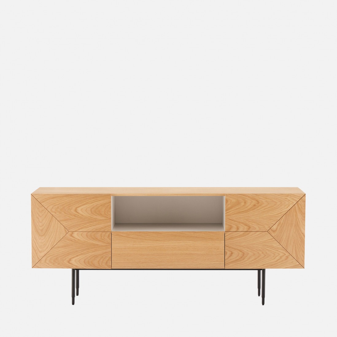2-Door Sideboard with Oak Drawer Scutum Brown