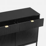 Wooden 2-Door with Drawers Sideboard Virgo Black