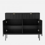 Wooden 2-Door with Drawers Sideboard Virgo Black