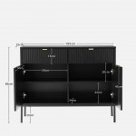 Wooden 2-Door with Drawers Sideboard Virgo Black