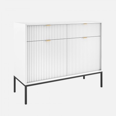 Wooden 2-Door with Drawers Sideboard Virgo White Wooden 2-Door with Drawers Sideboard Virgo White