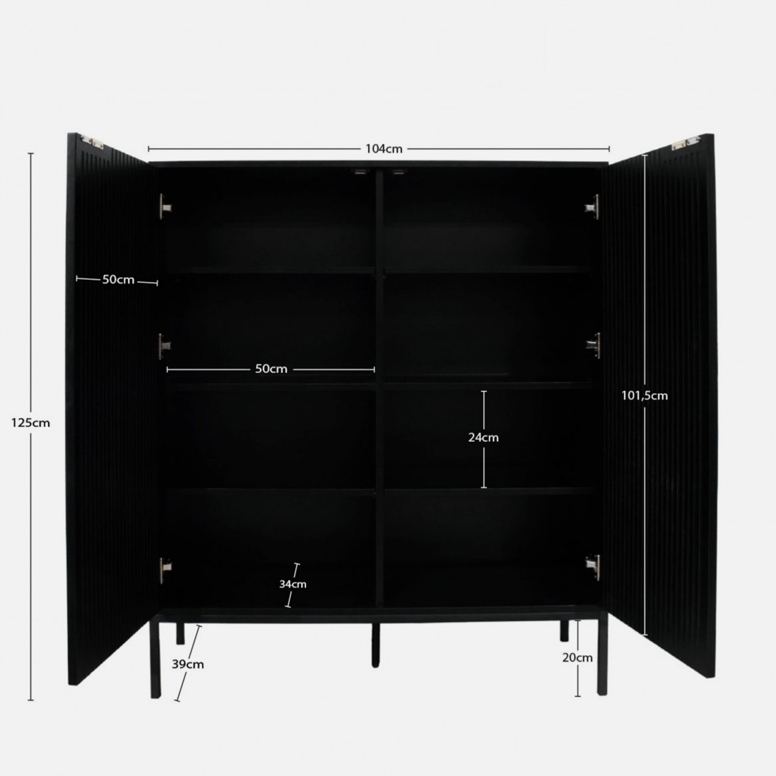 Wooden 2-Door Sideboard Virgo Black