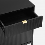 Wooden 3-Door with Drawers Sideboard Virgo Black